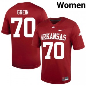 UARK Hogs Daniel Grein #70 Cardinal Jersey | Premium Embroidery NCAA Football Women Apparel 18431282