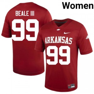 Razorbacks Danny Beale III #99 Cardinal Jersey | Durable Embroidery University Football Women Apparel 75944077