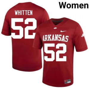 UARK Hogs Donovan Whitten #52 Cardinal Jersey | Fresh Embroidery High School Football Women Apparel 94275561