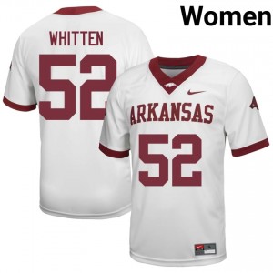 Donovan Whitten #52 UA Razorbacks Jersey | Alumni White Player Football Women Stitch 49052116