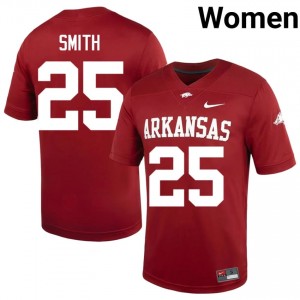 UARK Hogs Ja'Quavion Smith #25 Cardinal Jersey | Exclusive Embroidery College Football Women Apparel 24886630