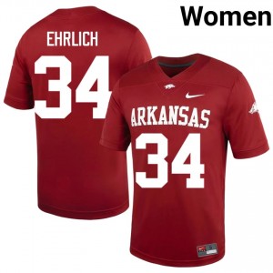Cardinal Jesse Ehrlich #34 Hogs Jersey | Women High School Football Limited Embroidery 83884441