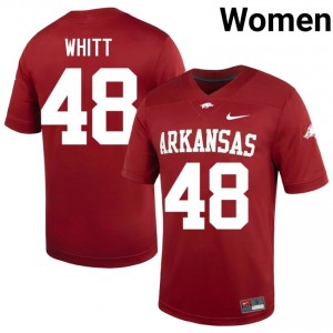 UARK Hogs Joseph Whitt #48 Cardinal Jersey | Durable Embroidery University Football Women Apparel 98343326