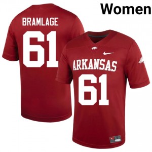 UARK Hogs Kaden Bramlage #61 Cardinal Jersey | Exclusive Embroidery College Football Women Apparel 14132645