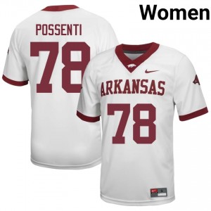 Lucas Possenti #78 Arkansas Razorbacks Jersey | Gameday White College Football Women Stitch 54499190