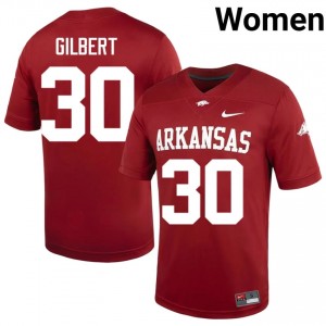 Razorbacks Max Gilbert #30 Cardinal Jersey | Premium Embroidery NCAA Football Women Apparel 89818100