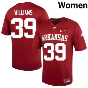 Razorbacks Sean Williams #39 Cardinal Jersey | Fresh Embroidery High School Football Women Apparel 88608242