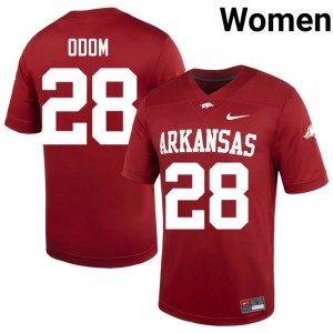 Cardinal Trajen Odom #28 Razorbacks Jersey | Women High School Football Limited Embroidery 63074180