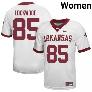 #85 Ty Lockwood Arkansas White Jersey | Licensed Stitch Women High School Football Gear 98970688