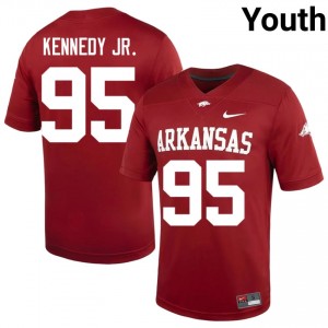 UARK Hogs Anthony Kennedy Jr. #95 Cardinal Jersey | Exclusive Swen College Football Youth Apparel 58501481