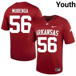 Razorbacks Ben Mubenga #56 Cardinal Jersey | Premium Swen NCAA Football Youth Apparel 43392334