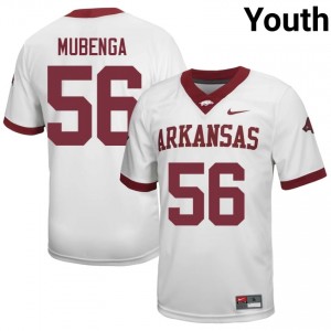 Ben Mubenga #56 Arkansas Razorbacks Jersey | Gameday White College Football Youth Stitched 11522637