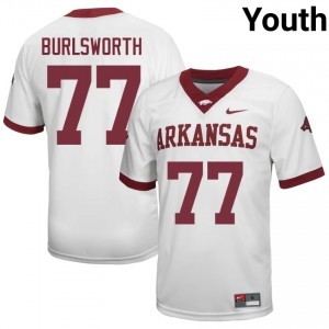 Brandon Burlsworth #77 UA Razorbacks Jersey | Alumni White Player Football Youth Stitched 75097333
