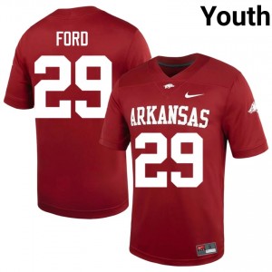 Cardinal Brandon Ford #29 Razorbacks Jersey | Youth NCAA Football Essential Swen 73180651