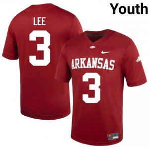 Razorbacks Braydon Lee #3 Cardinal Jersey | Elite Swen Player Football Youth Apparel 29749378