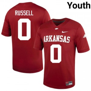 UARK Hogs Braylen Russell #0 Cardinal Jersey | Exclusive Swen College Football Youth Apparel 44716117