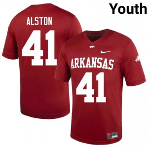 Razorbacks Brian Alston #41 Cardinal Jersey | Premium Swen NCAA Football Youth Apparel 46850875