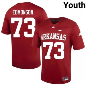 UARK Hogs Brooks Edmonson #73 Cardinal Jersey | Durable Swen University Football Youth Apparel 86630174