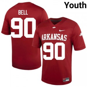 UARK Hogs Caleb Bell #90 Cardinal Jersey | Elite Swen Player Football Youth Apparel 45489018