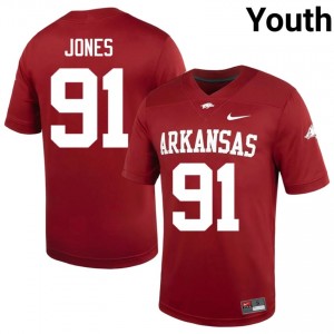 Cardinal Carlon Jones #91 Razorbacks Jersey | Youth University Football Top-Tier Swen 46302165