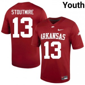 Cardinal Carter Stoutmire #13 Razorbacks Jersey | Youth NCAA Football Essential Swen 37737937