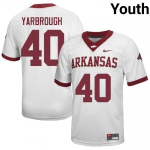 Colton Yarbrough #40 Arkansas Razorbacks Jersey | Alumni White Player Football Youth Stitched 69338732
