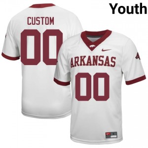 #00 Custom Arkansas White Jersey | Pro Cut Stitched Youth NCAA Football Gear 88315142