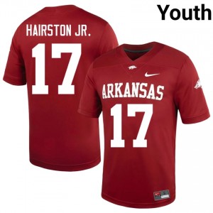 Razorbacks DJ Hairston Jr. #17 Cardinal Jersey | Fresh Swen High School Football Youth Apparel 44774447