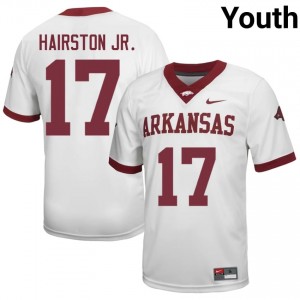 DJ Hairston Jr. #17 Arkansas Razorbacks Jersey | Alumni White Player Football Youth Stitched 87732927
