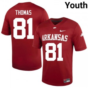 Razorbacks Dai'Shaun Thomas #81 Cardinal Jersey | Premium Swen NCAA Football Youth Apparel 30542304