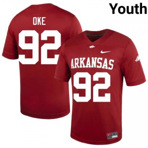 Cardinal David Oke #92 Hogs Jersey | Youth High School Football Limited Swen 68086338