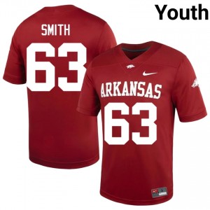 UARK Hogs Hugh Smith #63 Cardinal Jersey | Fresh Swen High School Football Youth Apparel 73212577