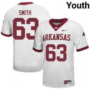 Hugh Smith #63 UA Razorbacks Jersey | Alumni White Player Football Youth Stitched 45184160