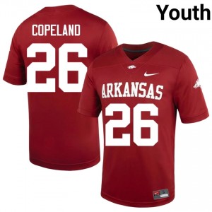 UARK Hogs Jalon Copeland #26 Cardinal Jersey | Fresh Swen High School Football Youth Apparel 84553816