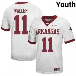 Jamonta Waller #11 Arkansas Razorbacks Jersey | Elite Thread White University Football Youth Stitched 17953504