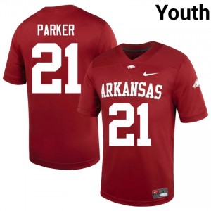 Razorbacks Jasper Parker #21 Cardinal Jersey | Elite Swen Player Football Youth Apparel 50677284