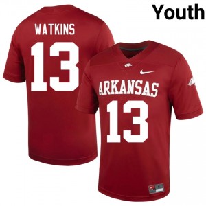 UARK Hogs Jelani Watkins #13 Cardinal Jersey | Elite Swen Player Football Youth Apparel 52401990