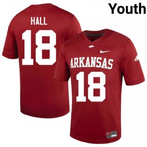 Cardinal Jude Hall #18 Razorbacks Jersey | Youth University Football Top-Tier Swen 40389106