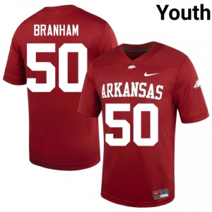 Cardinal Kobe Branham #50 Hogs Jersey | Youth High School Football Limited Swen 14648735