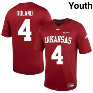 Cardinal La'khi Roland #4 Razorbacks Jersey | Youth High School Football Limited Swen 92331503