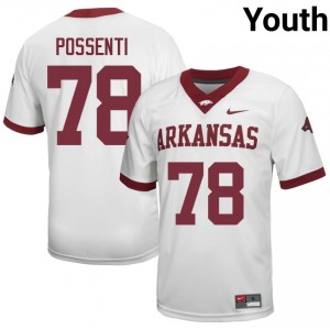 #78 Lucas Possenti Arkansas White Jersey | Authentic Stitched Youth Player Football Gear 39319868