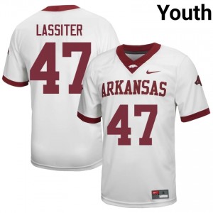 Maddox Lassiter #47 Arkansas Razorbacks Jersey | Elite Thread White University Football Youth Stitched 74198959