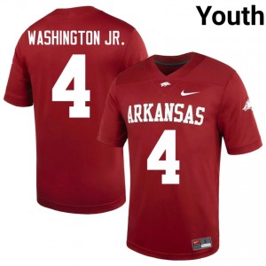 Cardinal Mike Washington Jr. #4 Hogs Jersey | Youth College Football Pro-Grade Swen 44051804