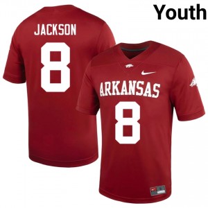 UARK Hogs Phoenix Jackson #8 Cardinal Jersey | Fresh Swen High School Football Youth Apparel 25934063
