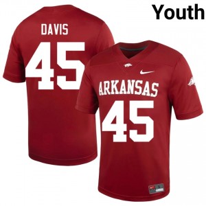 UARK Hogs Preston Davis #45 Cardinal Jersey | Fresh Swen High School Football Youth Apparel 29447749