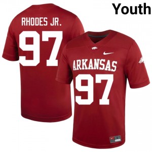 UARK Hogs Quincy Rhodes Jr. #97 Cardinal Jersey | Premium Swen NCAA Football Youth Apparel 62328042
