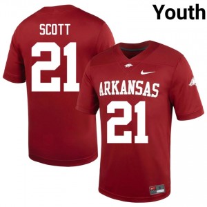 Cardinal Tyler Scott #21 Razorbacks Jersey | Youth High School Football Limited Swen 14852031